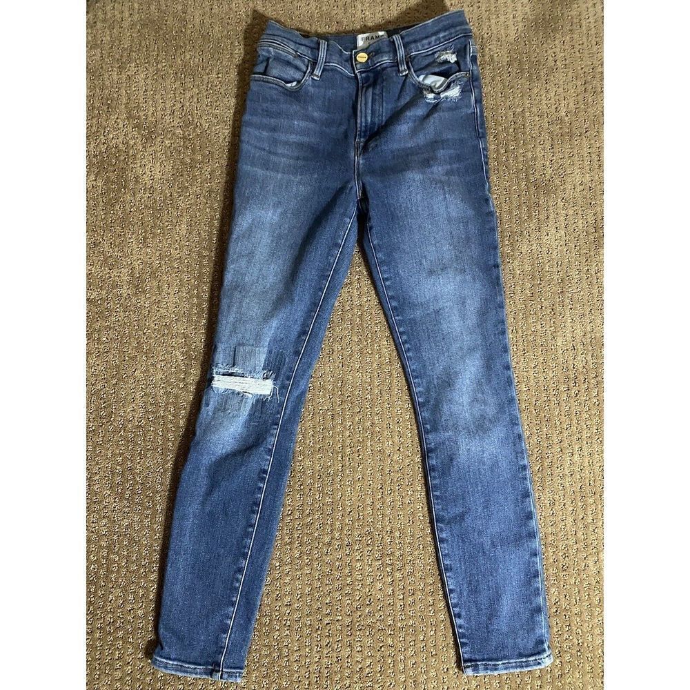 Frame Denim Distressed Le High Skinny Women's Blue Jeans 27